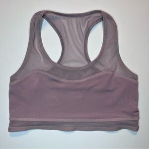 IJAK Mauve Purple Mesh Racerback Sports Bra Wireless Stretch Pullover Women’s S